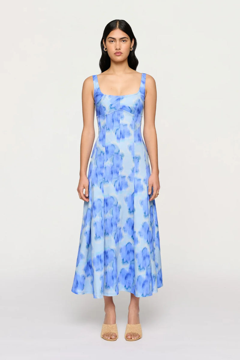 Charlie Pleated Floral Midi Dress by Clea | Clairvaux Charlie Pleated Floral Midi Dress by Clea | Clairvaux