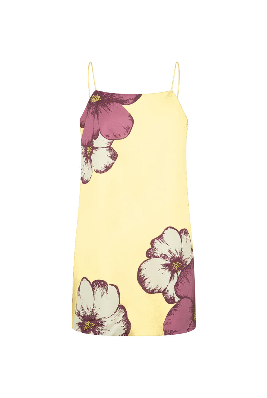 YELLOW DRESS KIVARI MINI DRESS FLOWERS