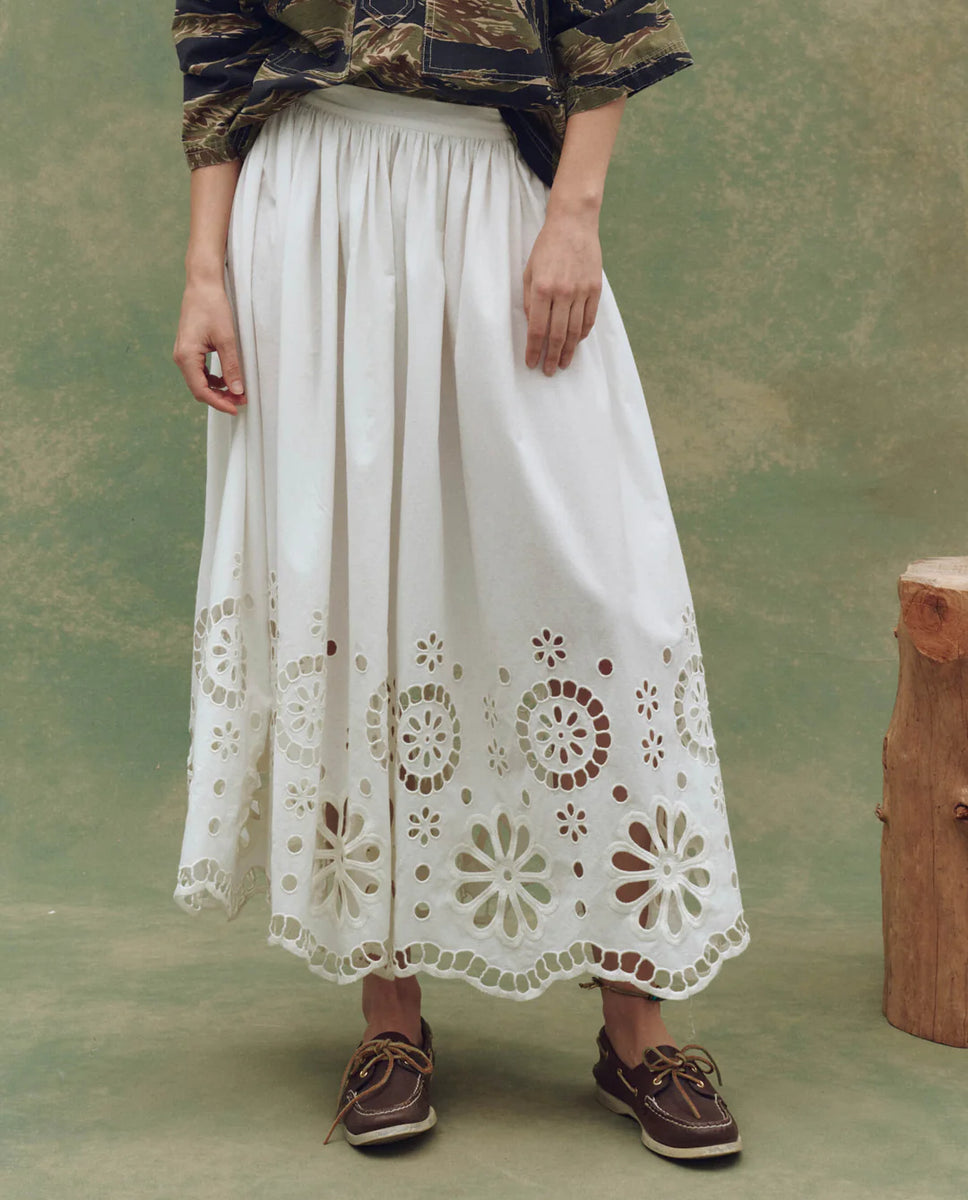 ★GLOWNY★PROVINCE EYELET MINI SKIRT (FOG BLOOM)★正規品 PROVINCE EYELET MINI SKIRT (SNOW BLOOM) - GLOWNY
