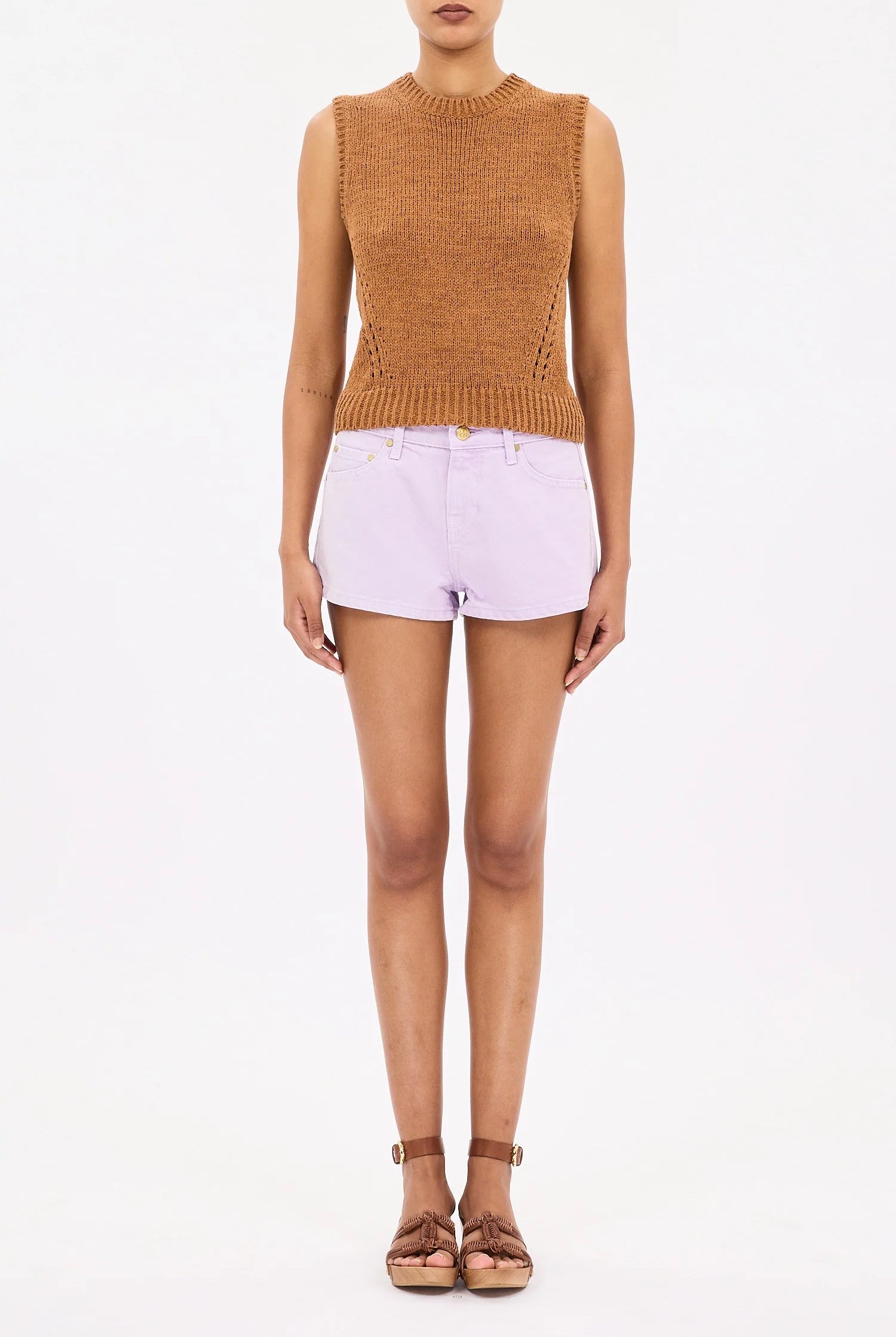 priscilla top, ulla johnson, sleeveless, umber color