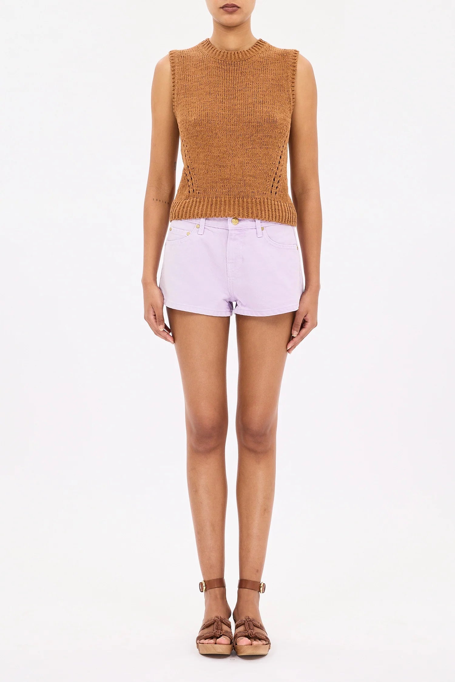 priscilla top, ulla johnson, sleeveless, umber color