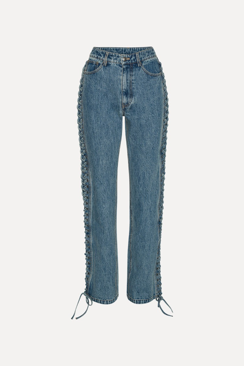 【PERSTEP】STRAIGHT LEG JEAN Straight-Leg Stretch Jeans - Cotton Stretchy Denim, Medium