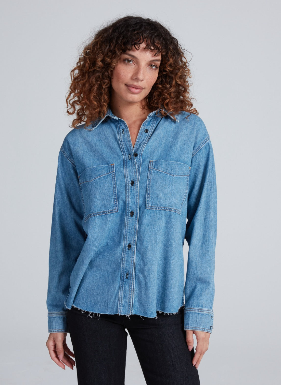 denim button up shirt