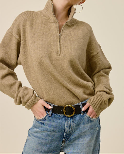 Mare Basic Half Sleeve Knit ベージュ HALF ZIP KNIT SWEATER – Clairvaux
