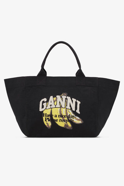トートバッグ XXL BANANA PRINT LOGO SHOPPER SHOPPER XXL POCKET BANANA PRINT – Clairvaux