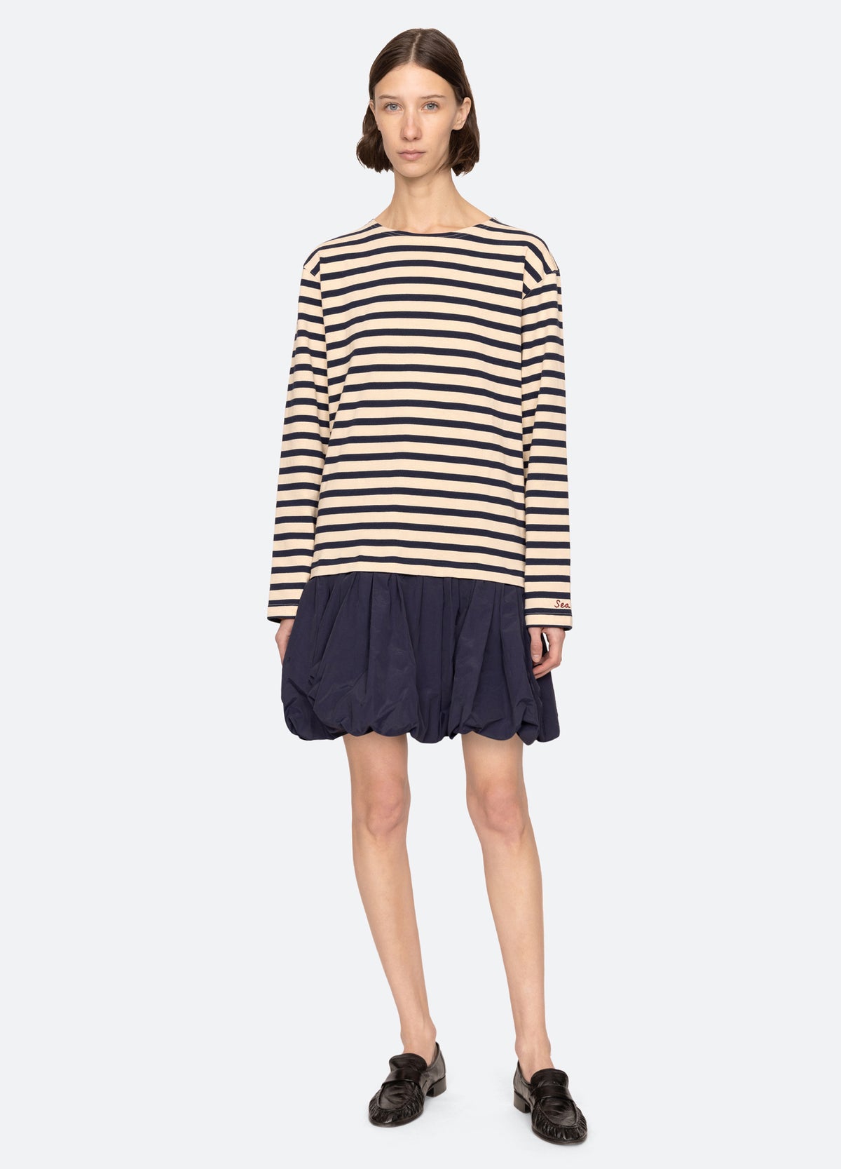 ATHENA STRIPED T-SHIRT COMBO BUBBLE DRESS – Clairvaux