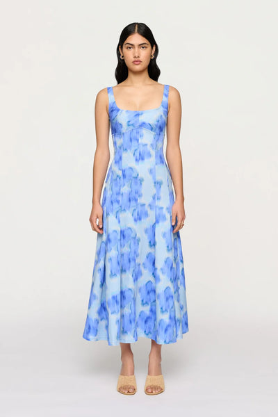 Charlie Pleated Floral Midi Dress by Clea