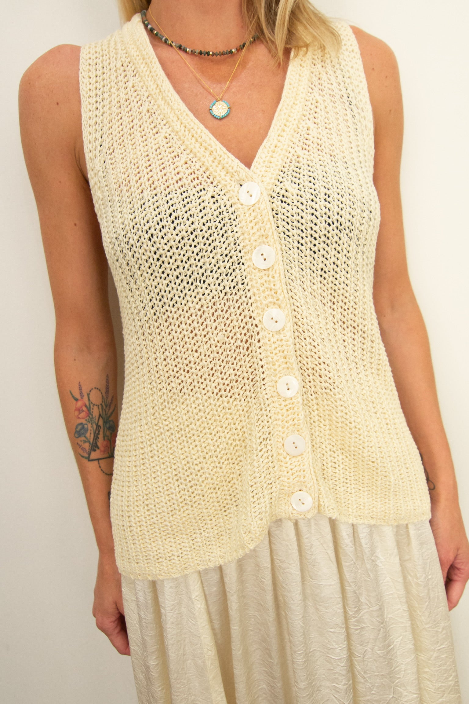 NKNIT linen mix KNIT vest ① NKNIT linen mix KNIT vest ① NKNIT linen mix KNIT vest ①