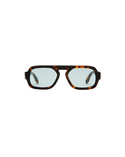 Tortoiseshell glasses with clear lenses on a white background