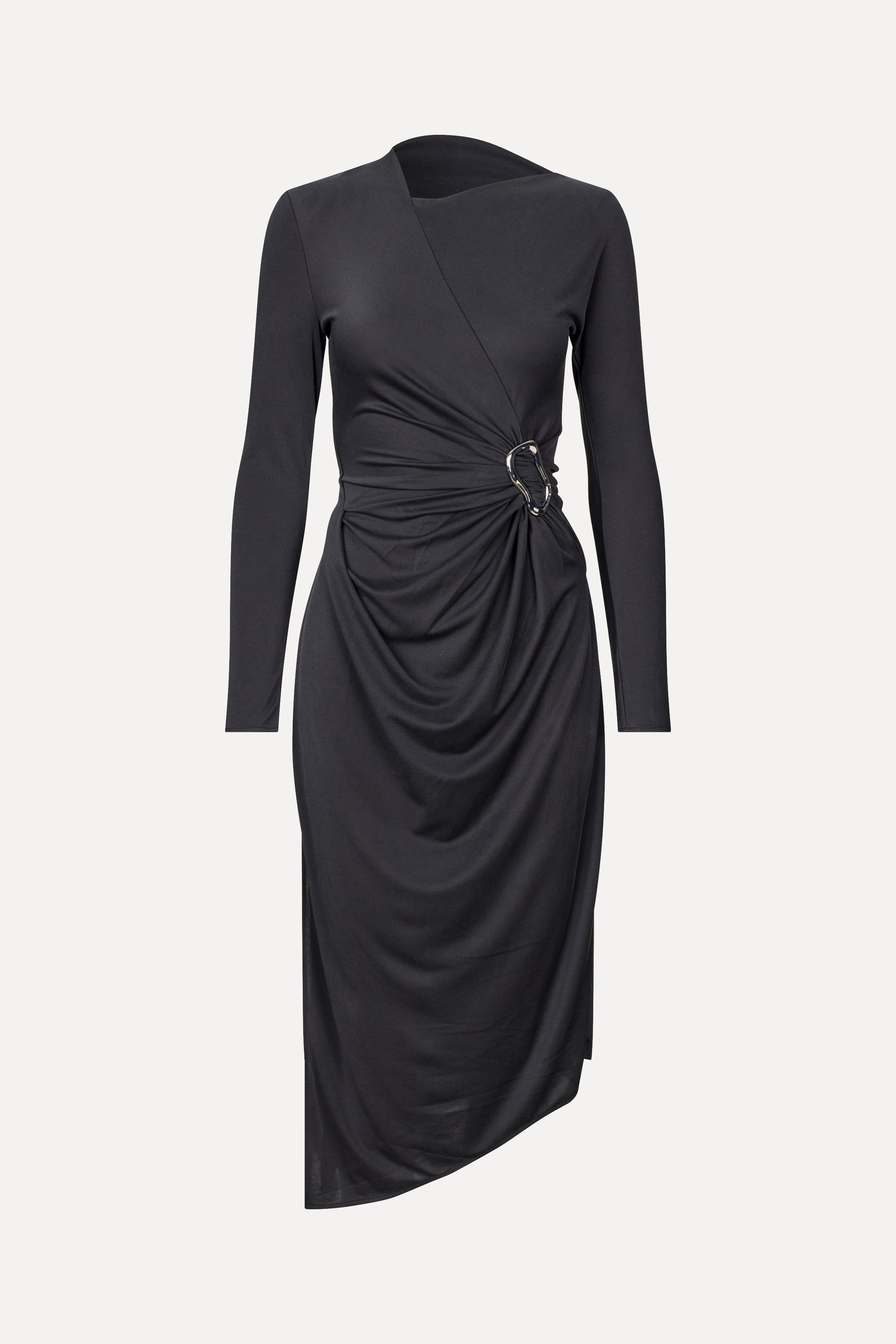 LONG SLEEVE MIDI DRESS WITH FIXED BUCKLE – Clairvaux