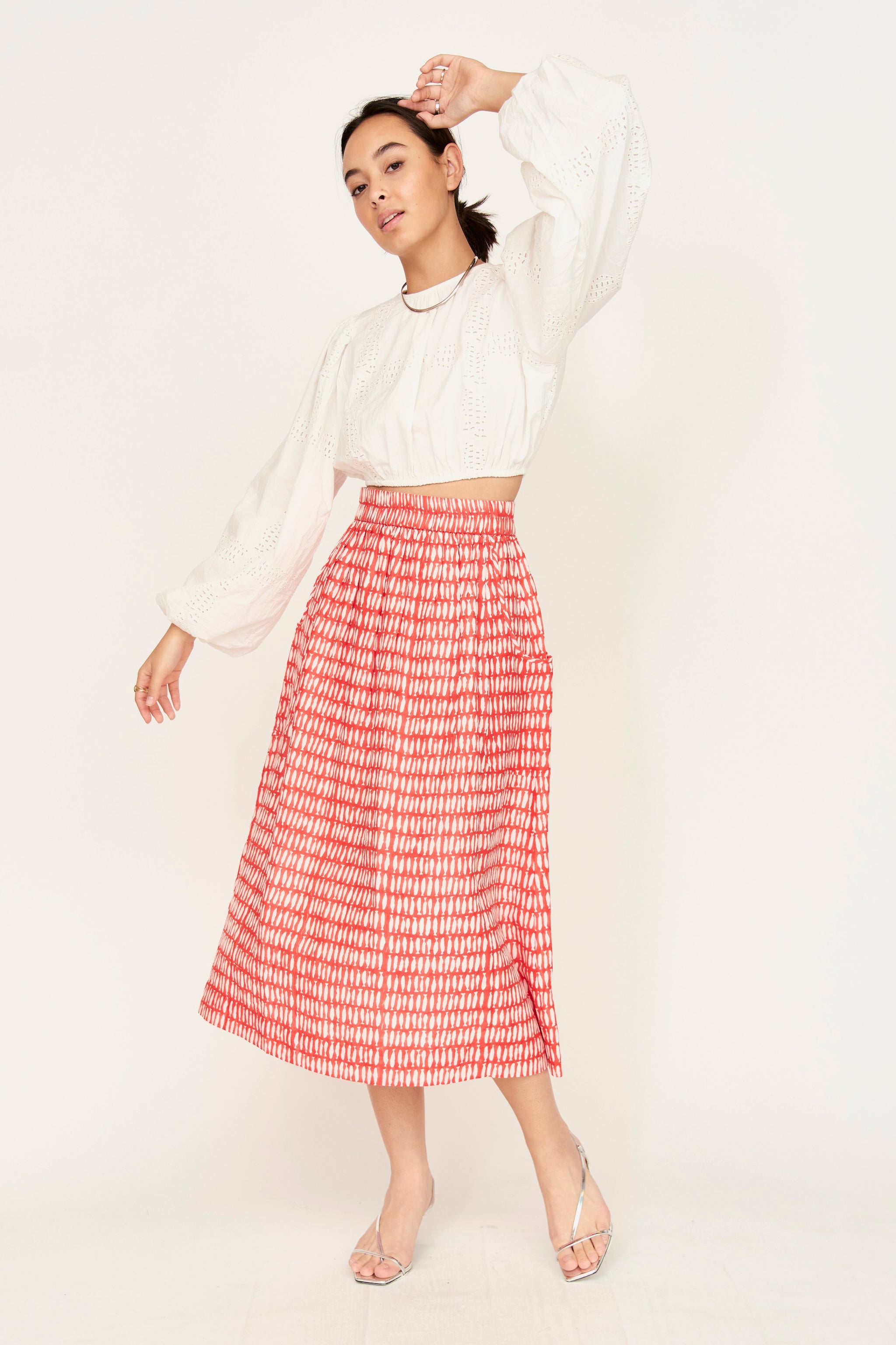 Topshop circle maxi skirt in blue windowpane check | ASOS
