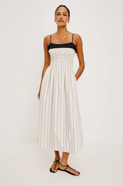 Rails Primrose Dress | Smocked Cotton Poplin Midi Dress | Clairvaux