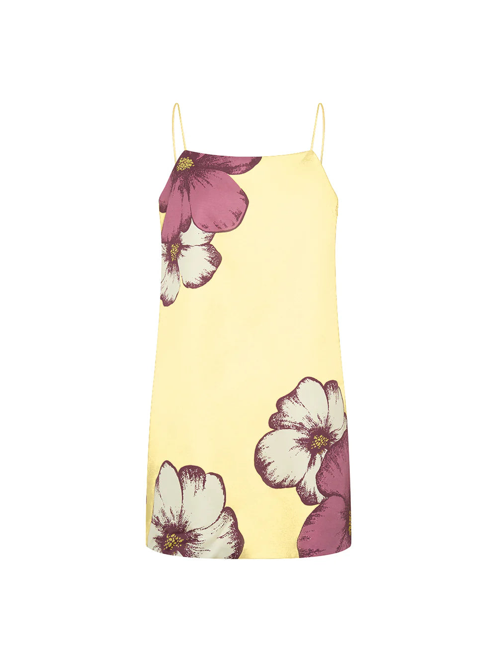 YELLOW DRESS KIVARI MINI DRESS FLOWERS 