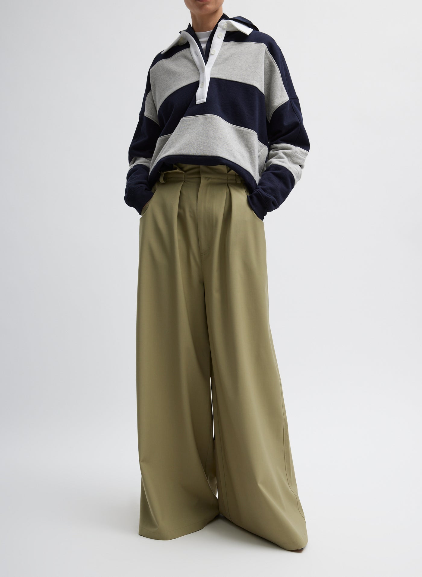 TROPICAL WOOL WALKER WIDE LEG PANT - SHORT – Clairvaux
