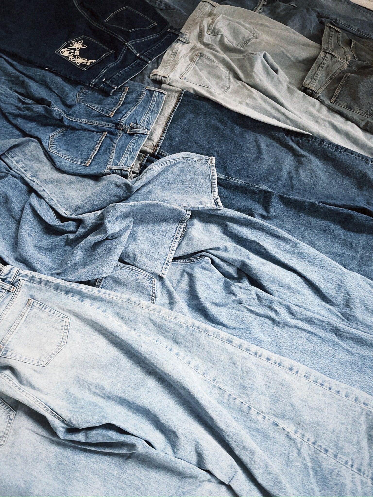 【BAON】Luave black blue brushed denim pants black-light-blue-boyfriend-