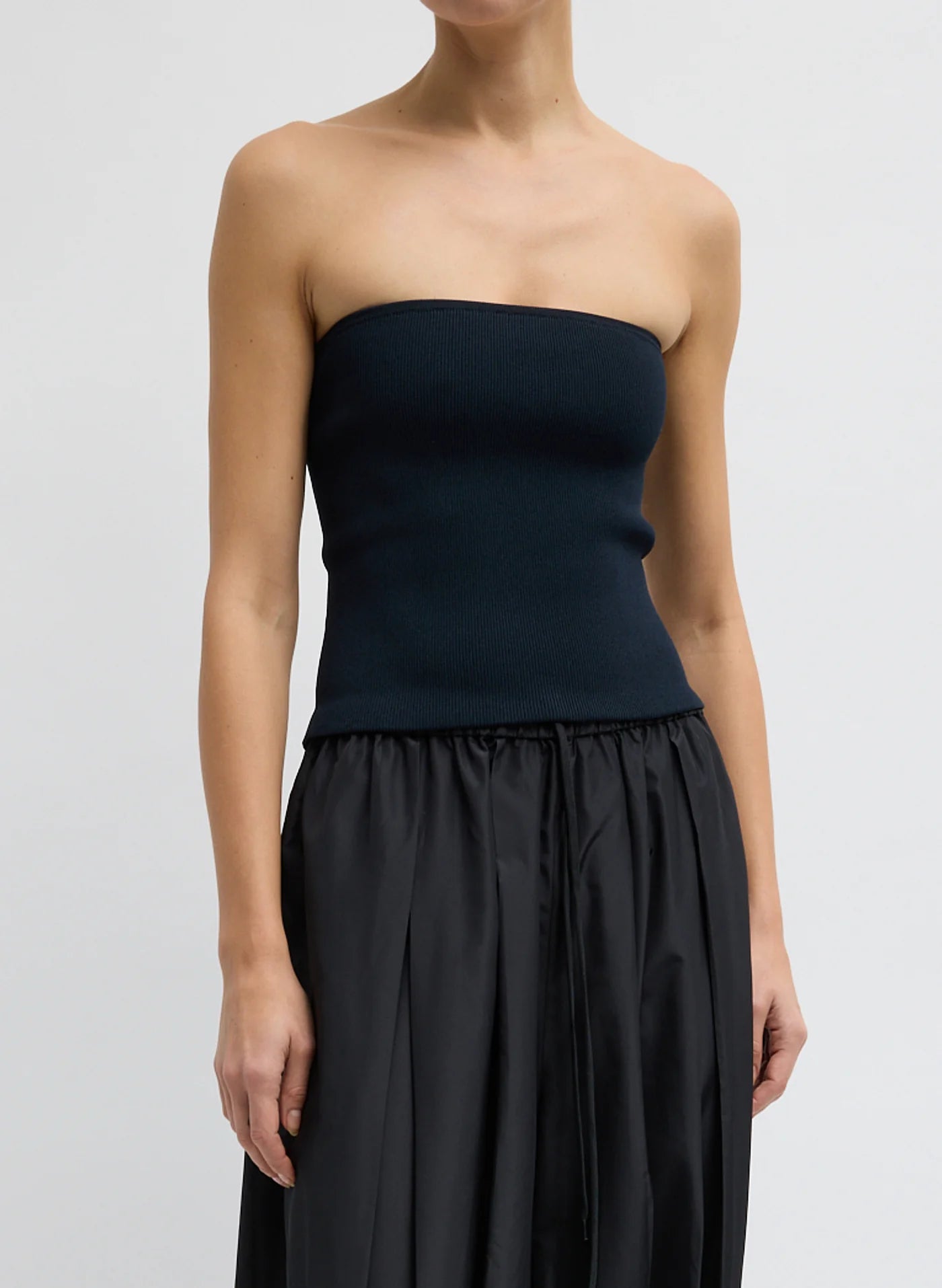 strapless open back dress Long Sleeve Collared Button Through Rib Midi Dress main image 0