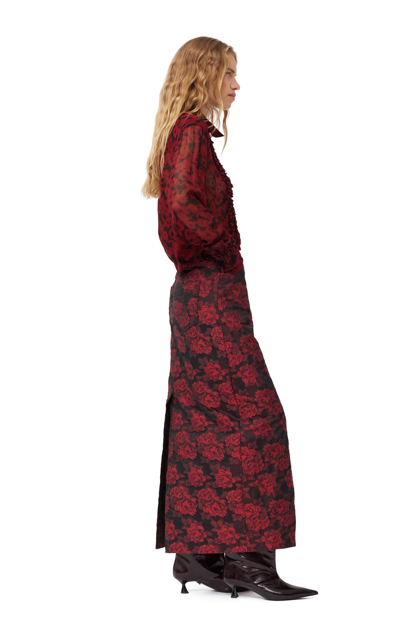 BOTANICAL JACQUARD LONG SKIRT